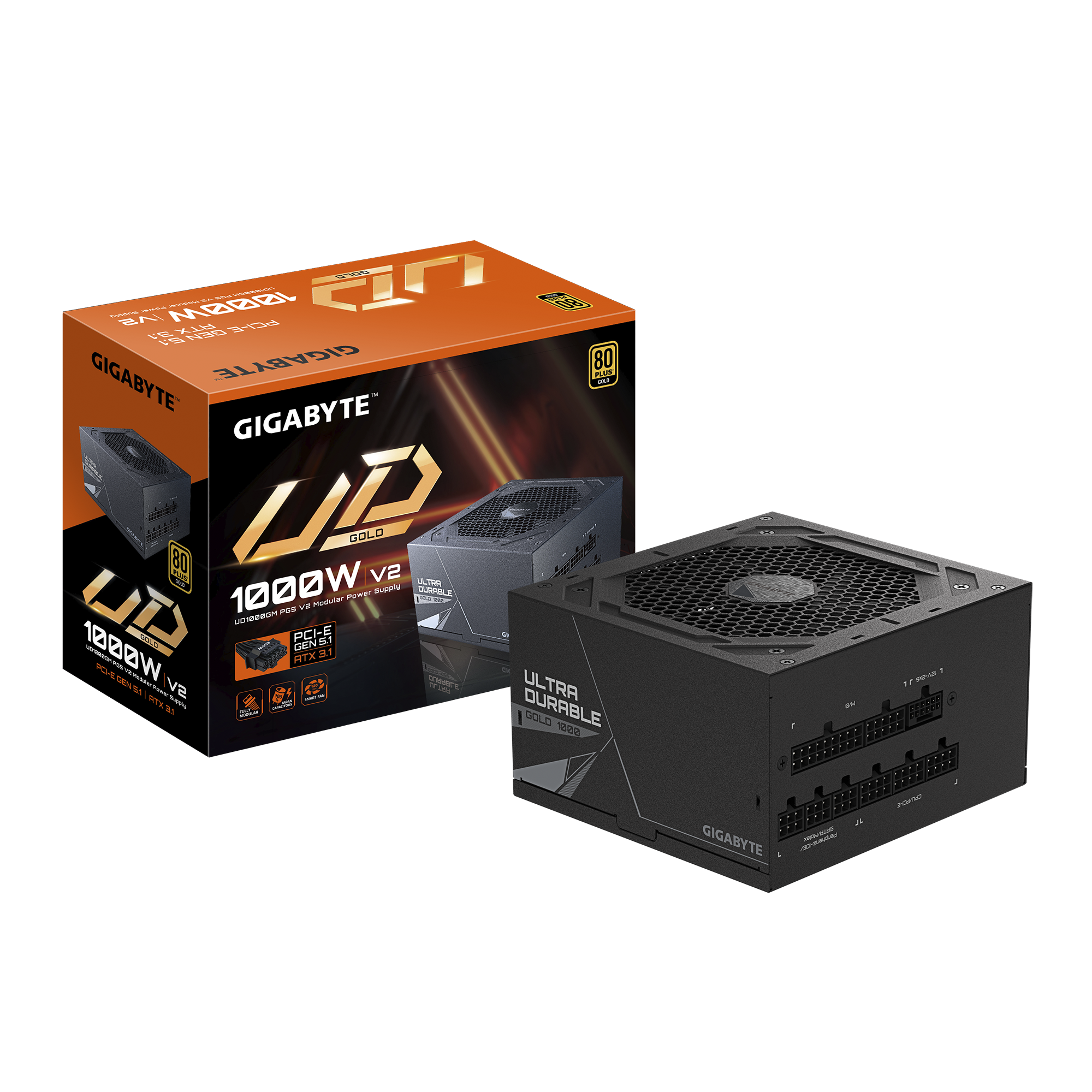 Fuente Certificada Gigabyte 1000W UD 80 Plus Gold Full Modular GP-UD1000GM PG5 V2