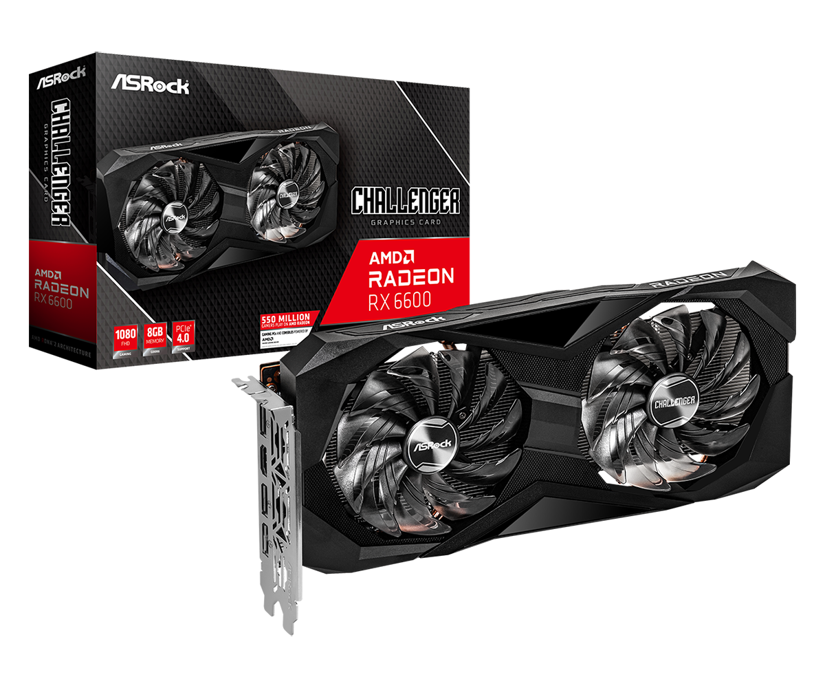 Placa De Video Radeon Asrock RX 6600 Challenger 8GB