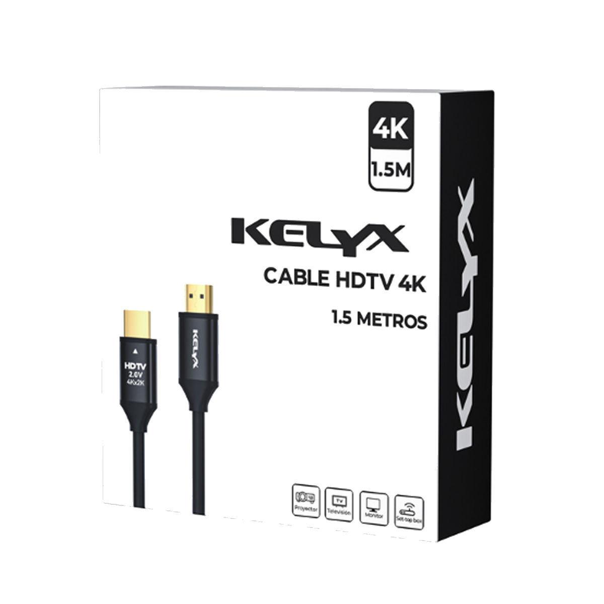 Cable Video Kelyx HDMI A HDMI 2.0 1.5mts 4K KL-CBL-HDTV-4K 1.5M