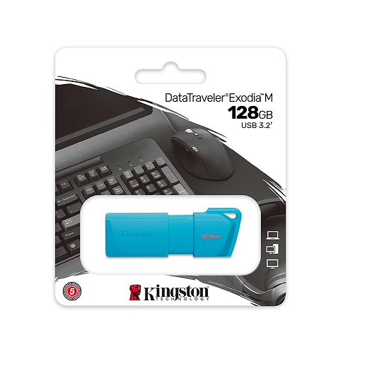 Almacenamiento Pendrive Kingston 128GB 3.2 DataTraveler Exodia Neon Blue KC-U2L128-7LB