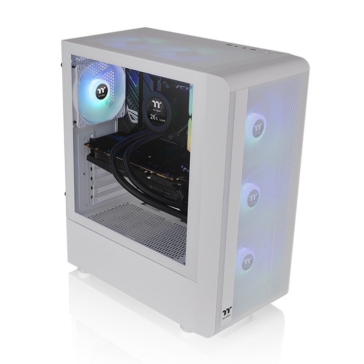 Gabinete Gamer Thermaltake S200 Plus TG X4 Fan ARGB White CA-1X2-00M6WN-01
