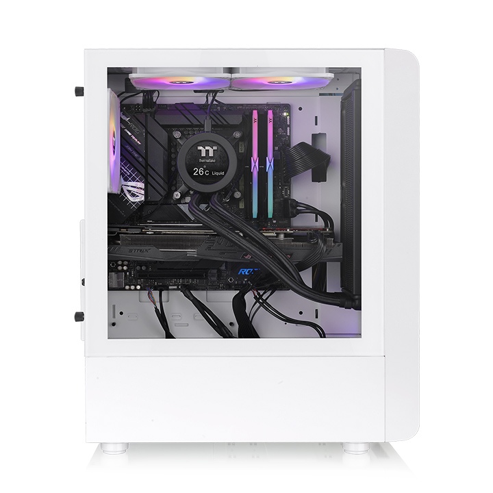 Gabinete Gamer Thermaltake S200 Plus TG X4 Fan ARGB White CA-1X2-00M6WN-01