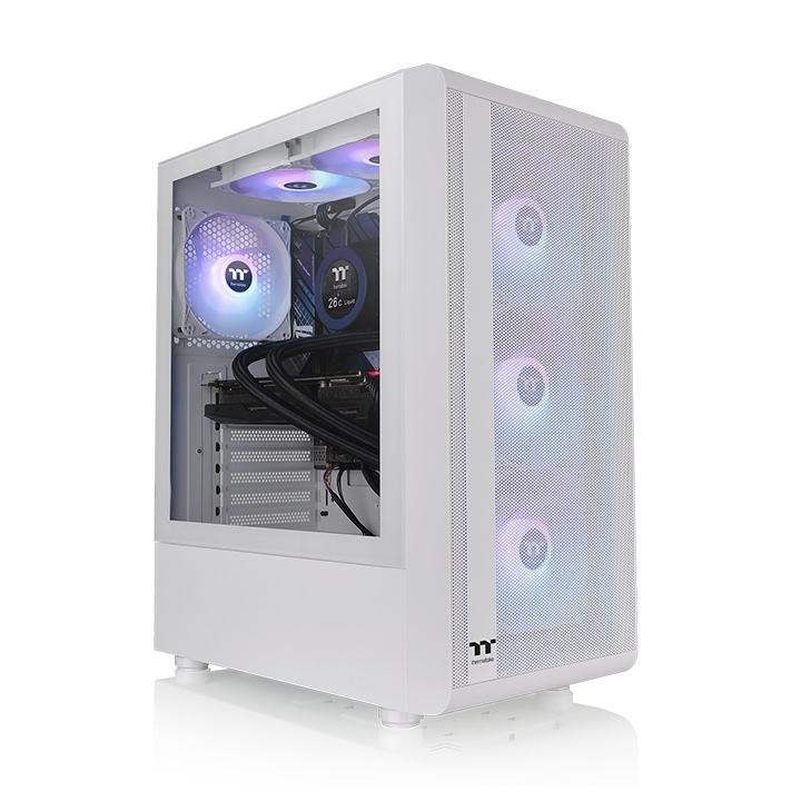 Gabinete Gamer Thermaltake S200 Plus TG X4 Fan ARGB White CA-1X2-00M6WN-01