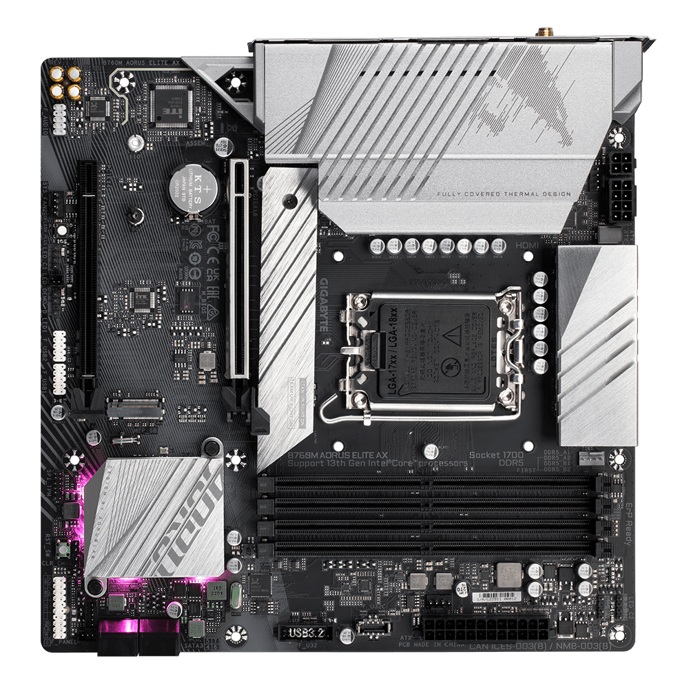 Motherboard Intel Gigabyte Aorus B760M Aorus Elite AX DDR5 S1700