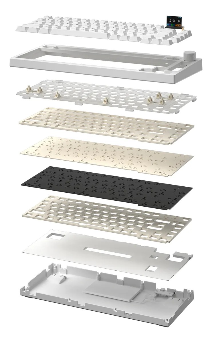 Perifericos Teclado Inalambrico Tecware Spectre 75 Switch Red Lineal White Gamer Mecanico BT TWKB-SP75LCD-WHCRES