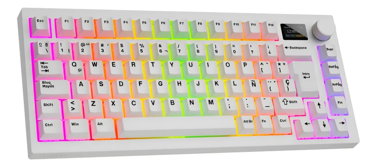 Perifericos Teclado Inalambrico Tecware Spectre 75 Switch Red Lineal White Gamer Mecanico BT TWKB-SP75LCD-WHCRES