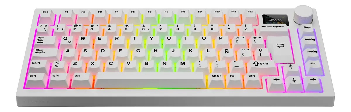 Perifericos Teclado Inalambrico Tecware Spectre 75 Switch Red Lineal White Gamer Mecanico BT TWKB-SP75LCD-WHCRES