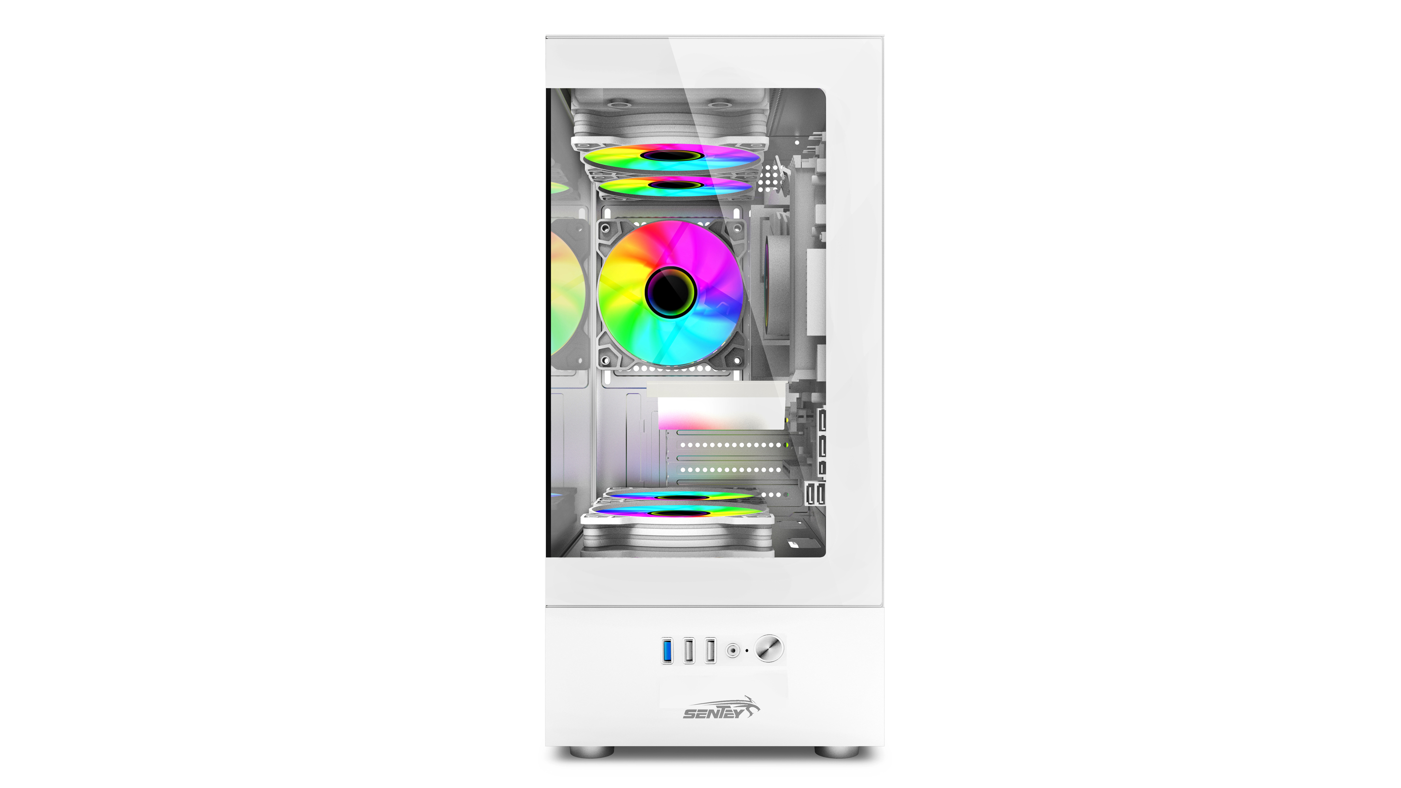 Gabinete Gamer Sentey H10 X5 Fan ARGB White 6100-ARGB-SFWHITE