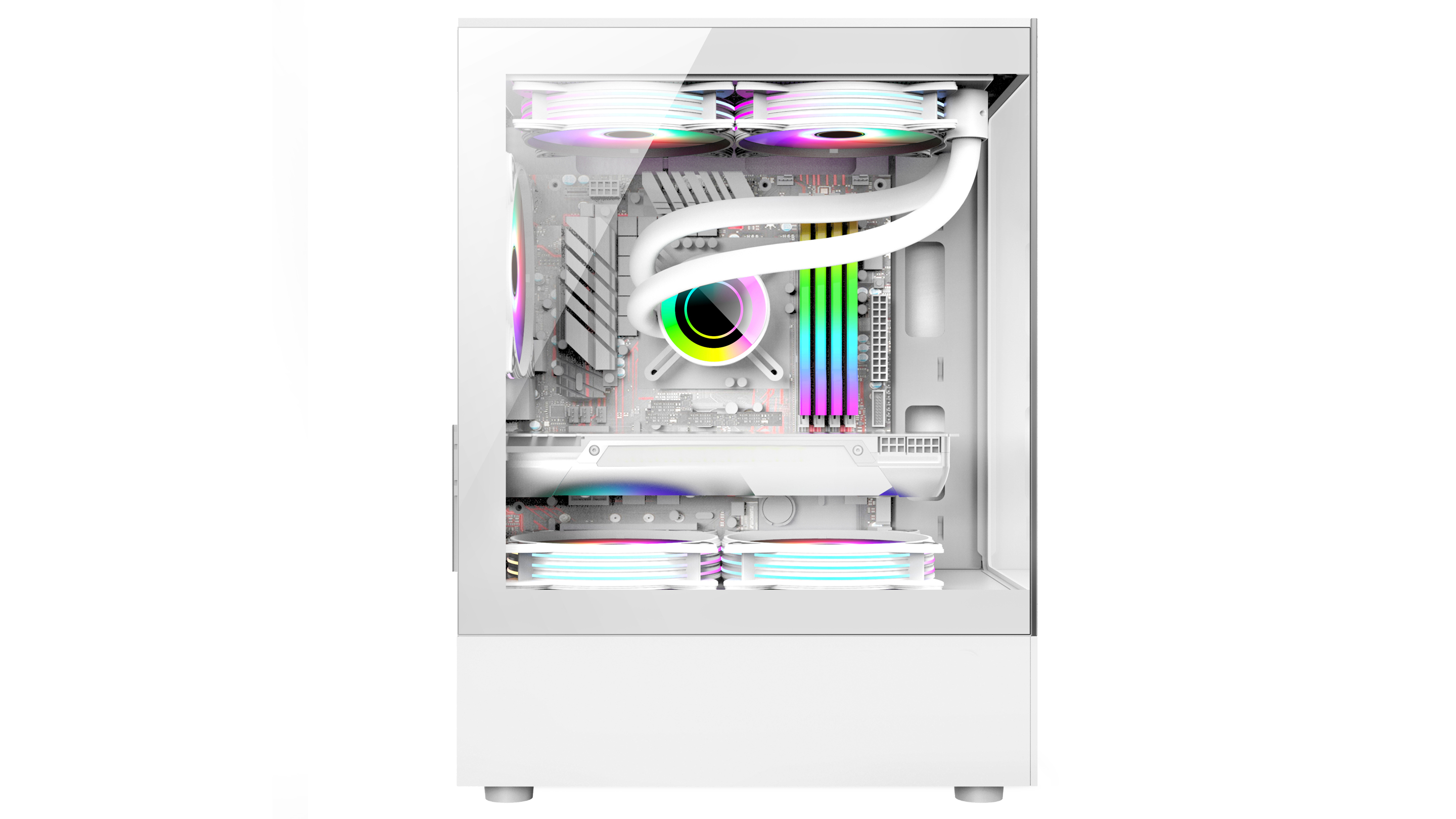 Gabinete Gamer Sentey H10 X5 Fan ARGB White 6100-ARGB-SFWHITE