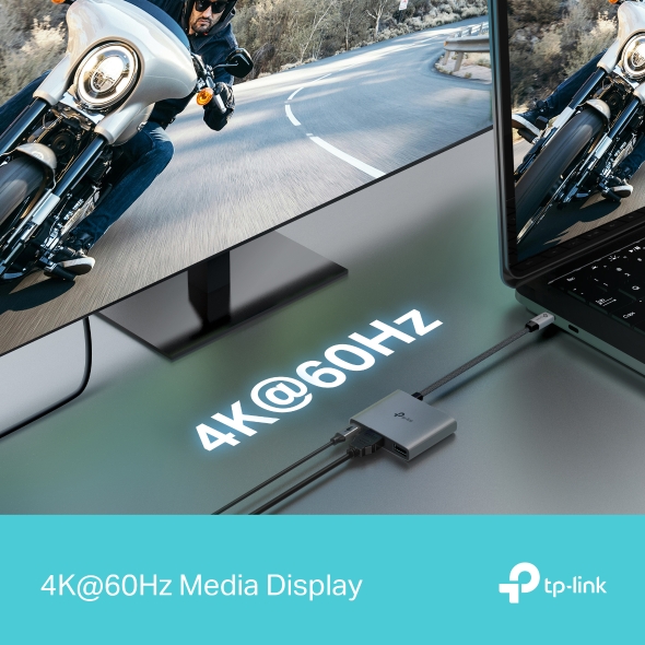 Cable Adaptador Tp-Link HUB Tipo C A HDMI/USB 3 En 1 UH3020C