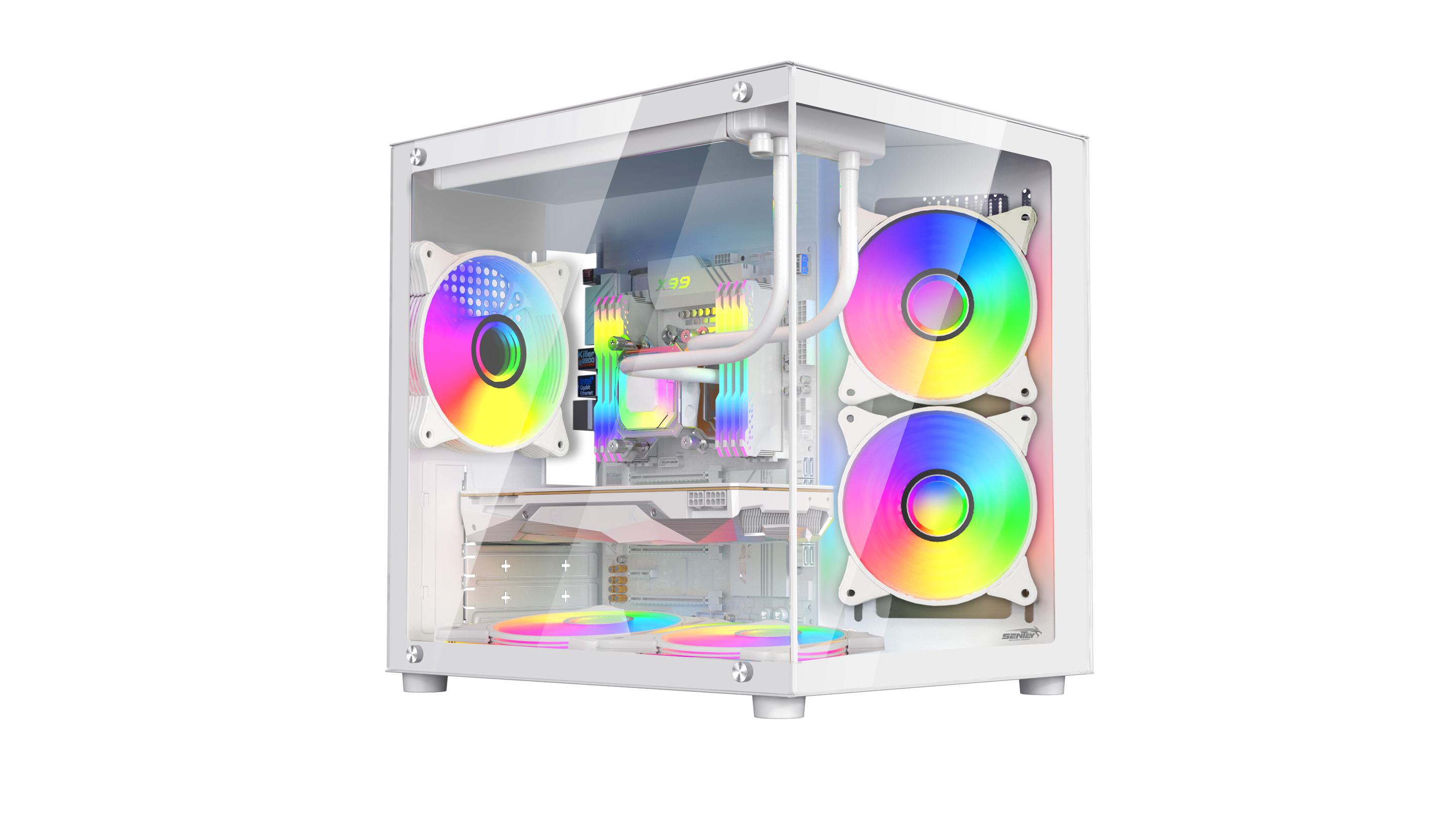 Gabinete Gamer Sentey A8/Zeus X5 Fan ARGB White GS-7950-WHITE