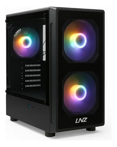Gabinete Gamer LNZ M10 X3 Fan FRGB Black M10-SF-FRGB