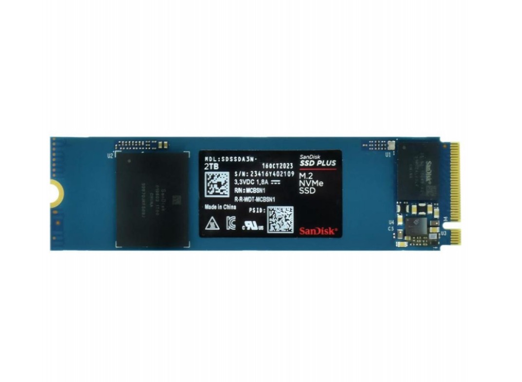 Almacenamiento Disco Solido SSD NVMe SanDisk 2TB M.2 Plus SDSSDA3N-2T00-G26