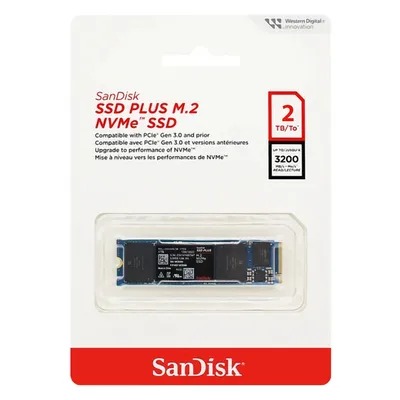 Almacenamiento Disco Solido SSD NVMe SanDisk 2TB M.2 Plus SDSSDA3N-2T00-G26