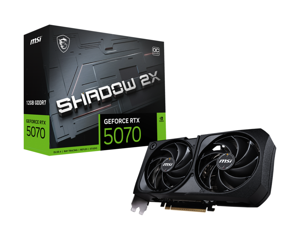 Placa De Video Nvidia Geforce MSI RTX 5070 12G Shadow 2X OC G5070-12S2C