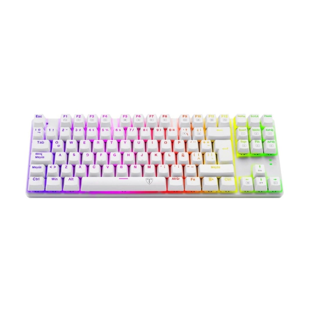 Perifericos Teclado USB T-Dagger Bora White RGB Switch Red Gamer Mecanico T-TGK315W-RD