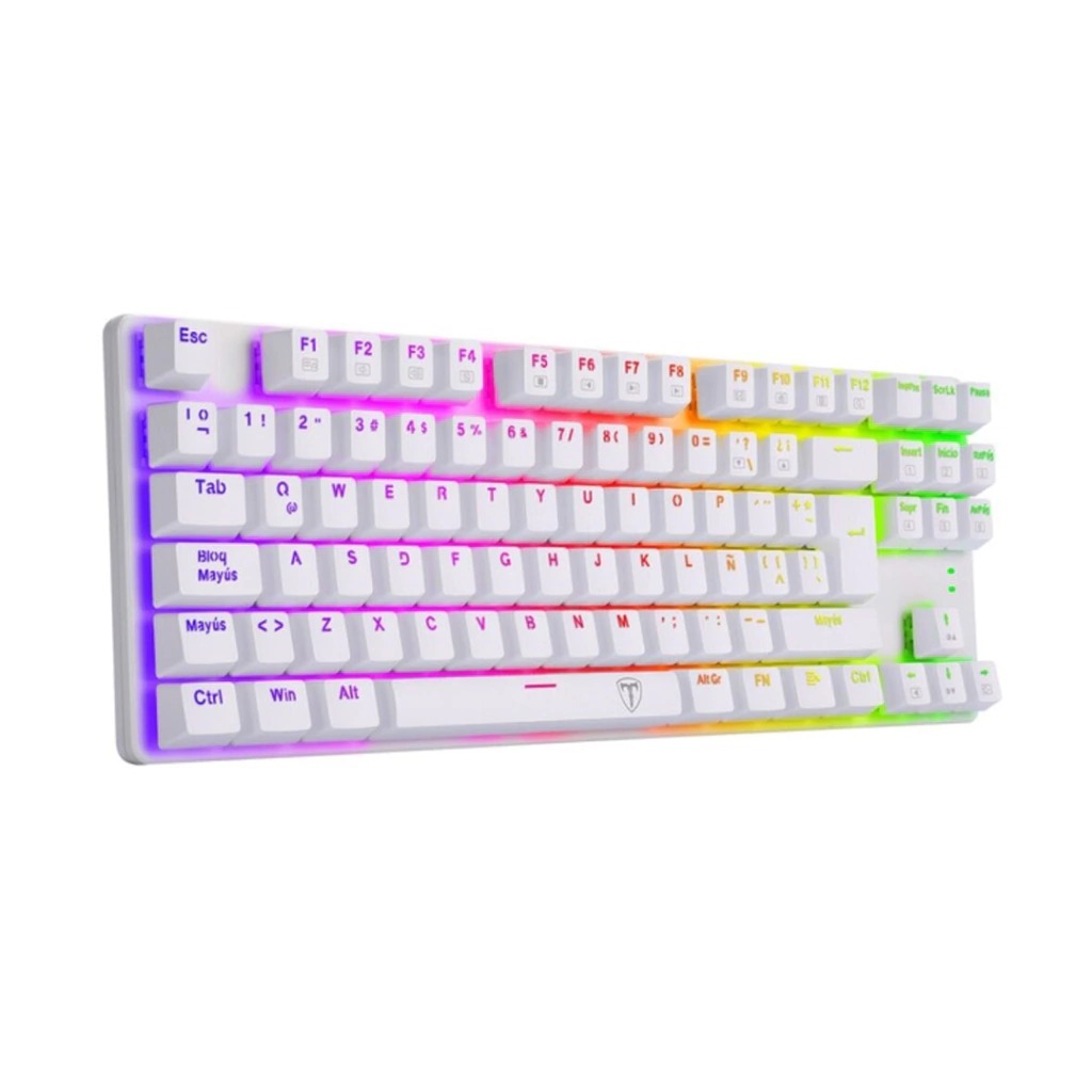 Perifericos Teclado USB T-Dagger Bora White RGB Switch Red Gamer Mecanico T-TGK315W-RD