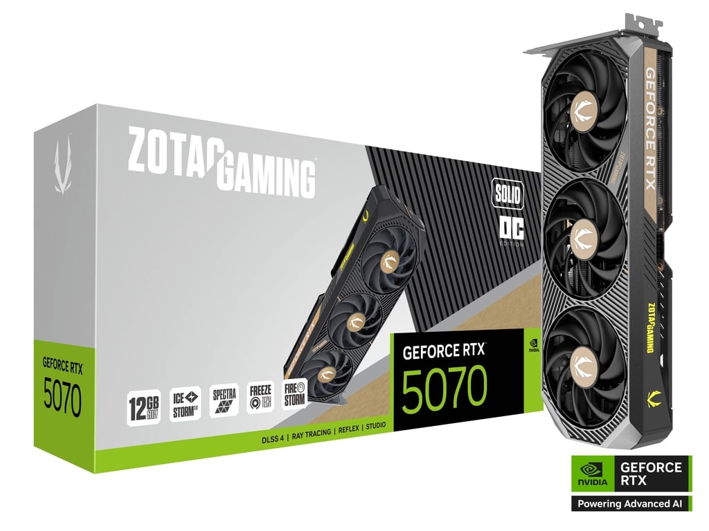 Placa De Video Nvidia Geforce Zotac RTX 5070 Solid OC 12GB