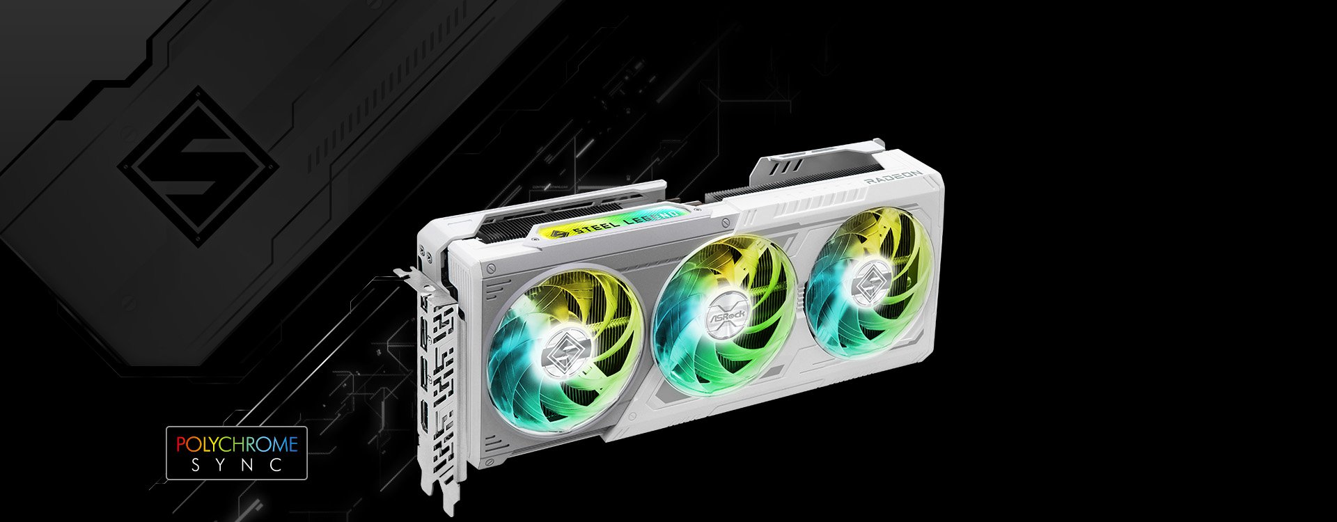 Placa De Video Radeon Asrock RX 9070 XT Steel Legend RX9070XT SL 16G