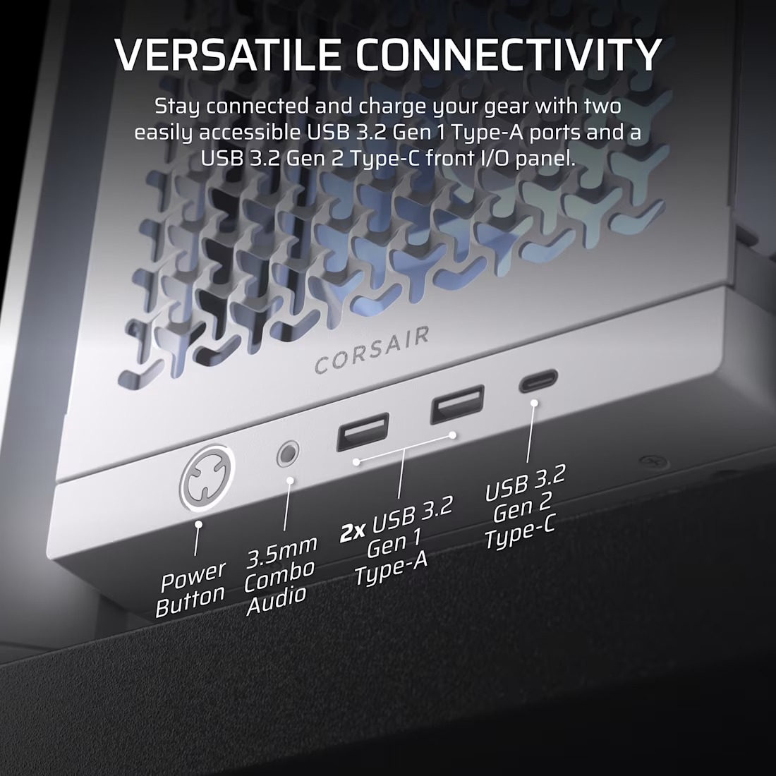 Gabinete Gamer Corsair Modular Frame 4000D RS X3 Fan ARGB Series Airflow Mesh White CC-9011297-WW