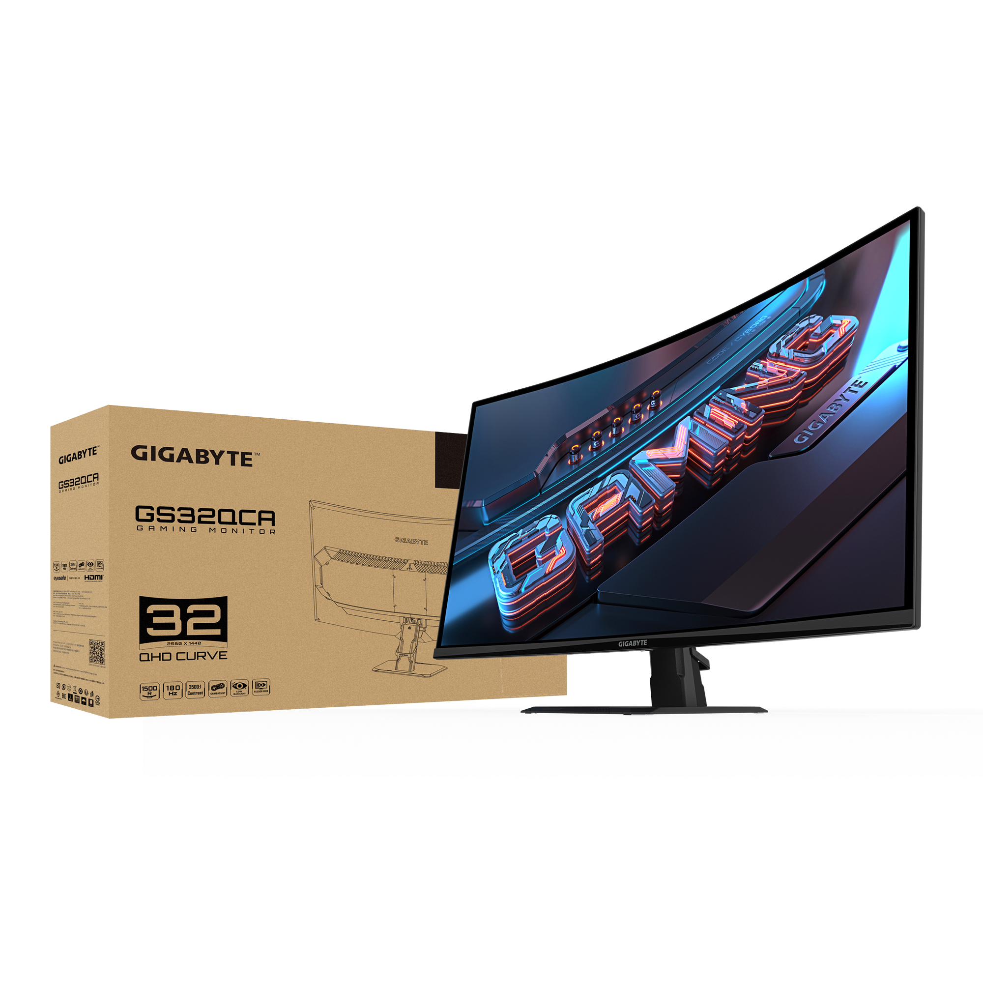 Monitor 32 Gigabyte 2K 180Hz 1ms Curvo GS32QCA AR2