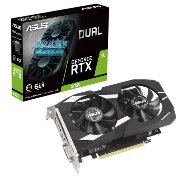 Placa De Video Nvidia Geforce Asus RTX 3050 Dual 6GB OC DUAL-RTX3050-06G