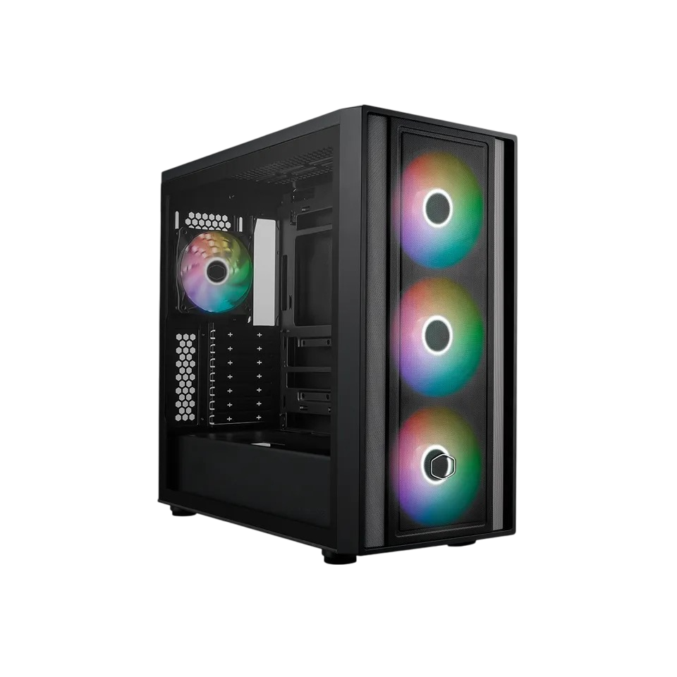 GABINETE GAMER COOLER MASTER MASTERBOX 600 X4 FAN ARGB BLACK MB600-KGNN-S00