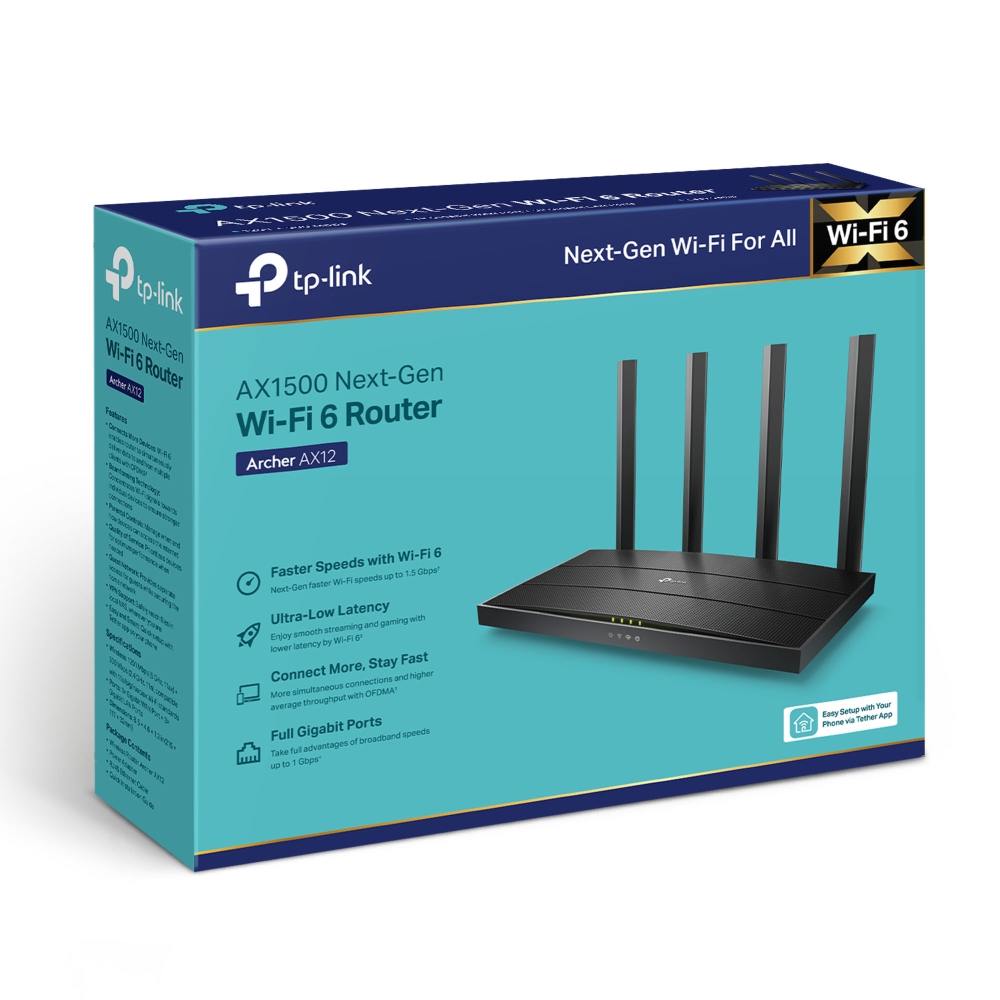 Conectividad Router Dual Band Tp-Link Archer AX12 Wifi 6