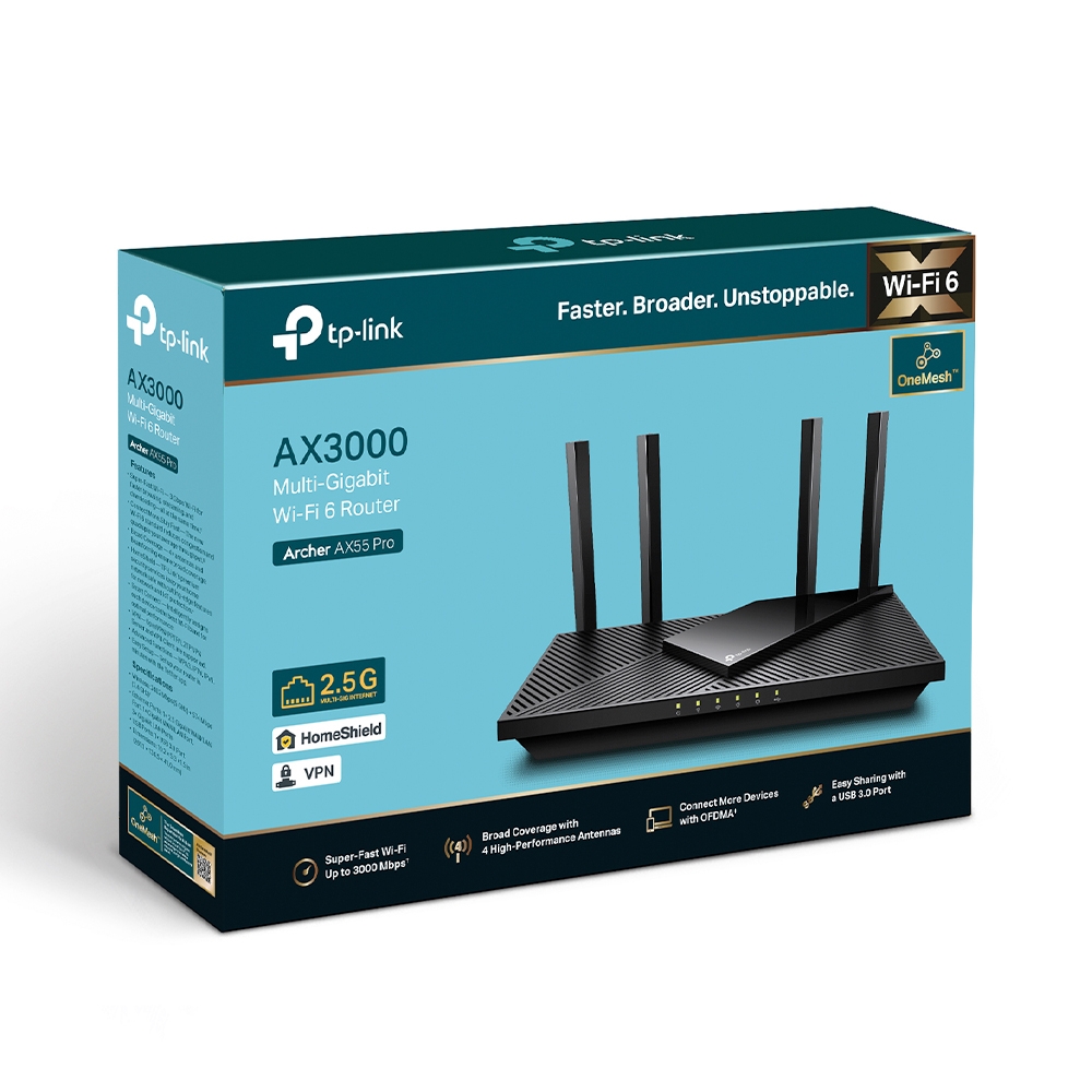 Conectividad Router Dual Band Tp-Link Archer AX55 Pro Wifi 6