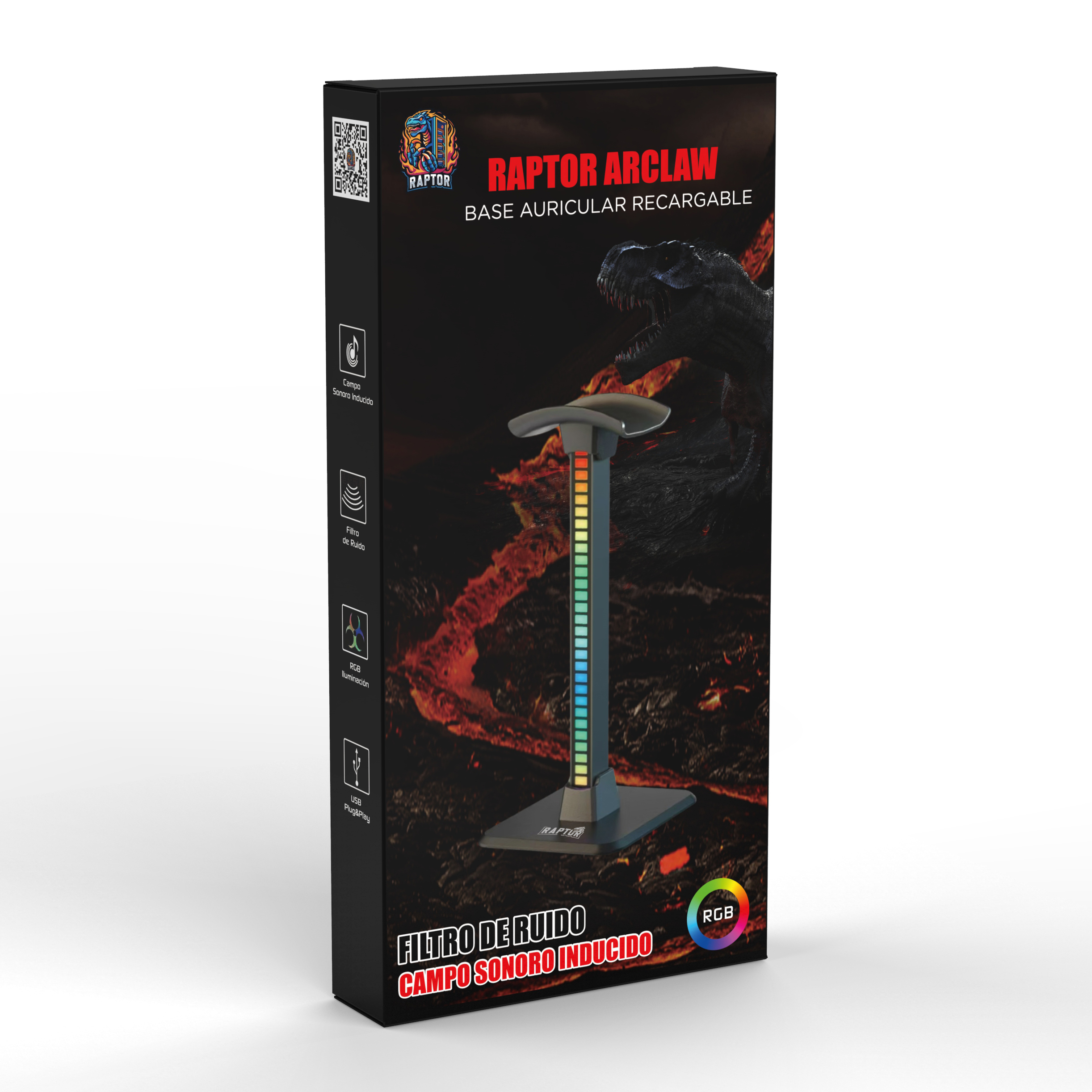 Varios Soporte Auricular Raptor Arclaw RGB RAP-BASE-AURICULAR-RGB
