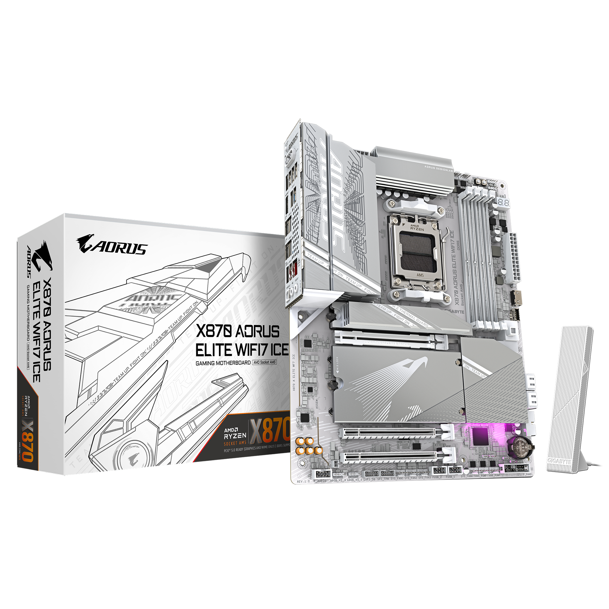 Motherboard Amd Gigabyte X870 Aorus Elite WIFI7 ICE White AM5