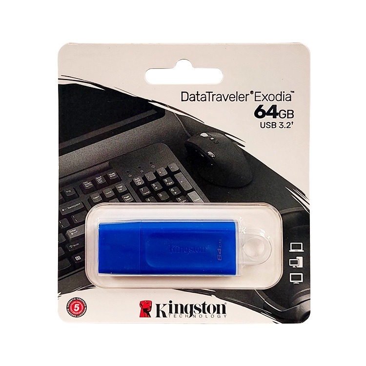 Almacenamiento Pendrive Kingston 64GB 3.2 DataTraveler Exodia Azul KC-U2G64-7GB