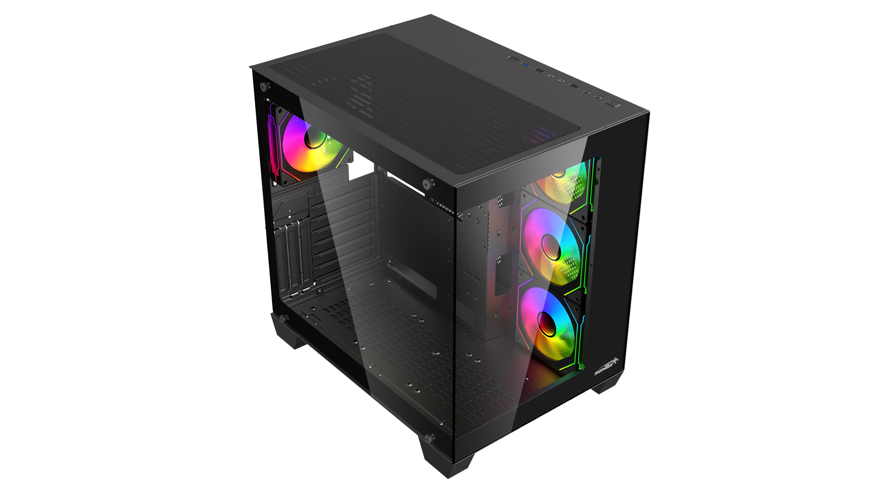 Gabinete Gamer Sentey A35 PWM X4 Fan ARGB Black A35PWM-BLK