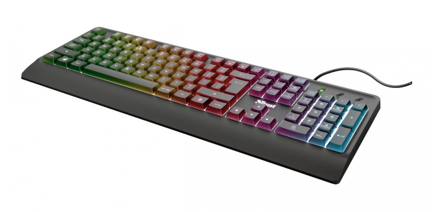 Perifericos Teclado USB Trust Ziva Led Multicolor Gamer 24098