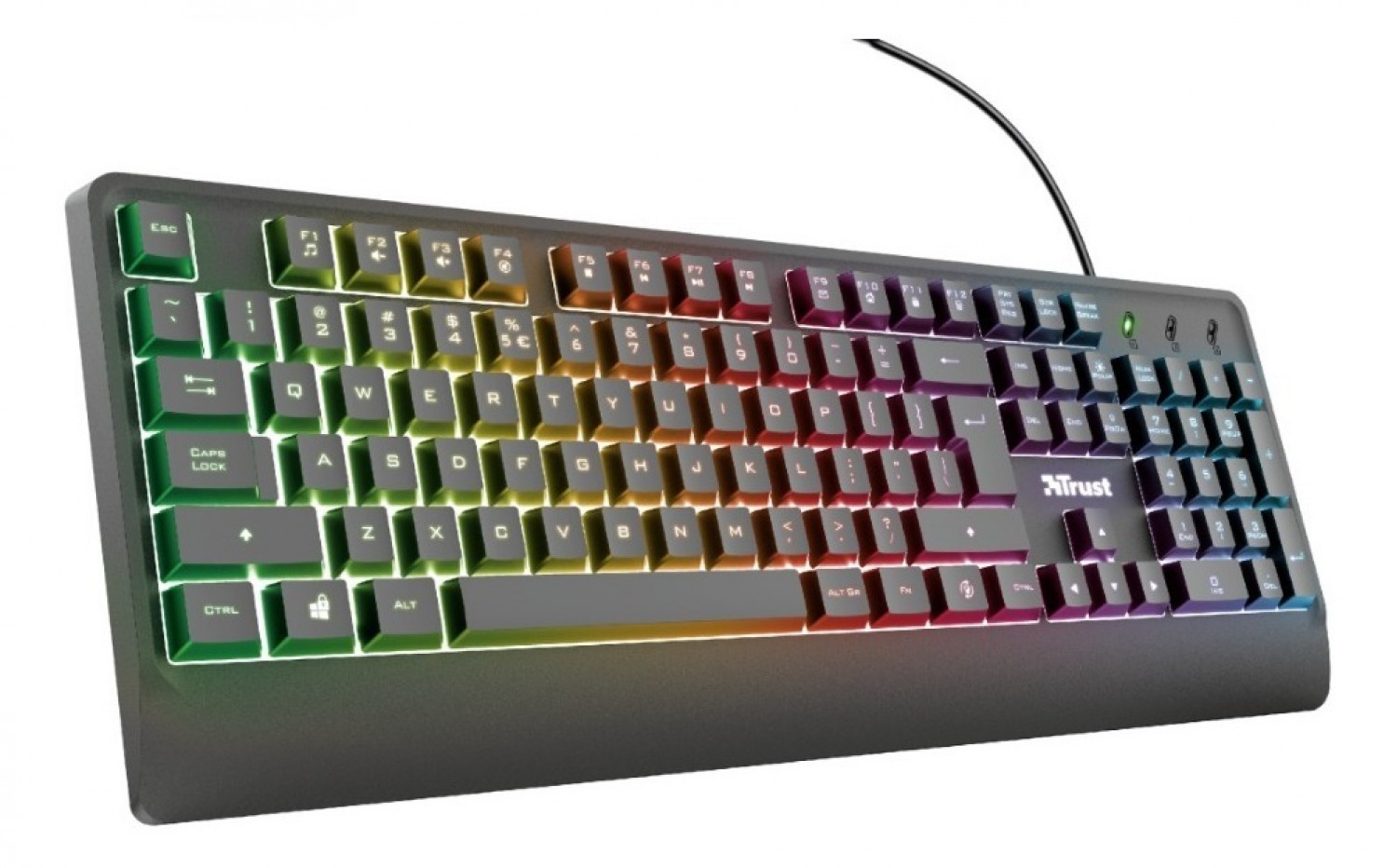 Perifericos Teclado USB Trust Ziva Led Multicolor Gamer 24098