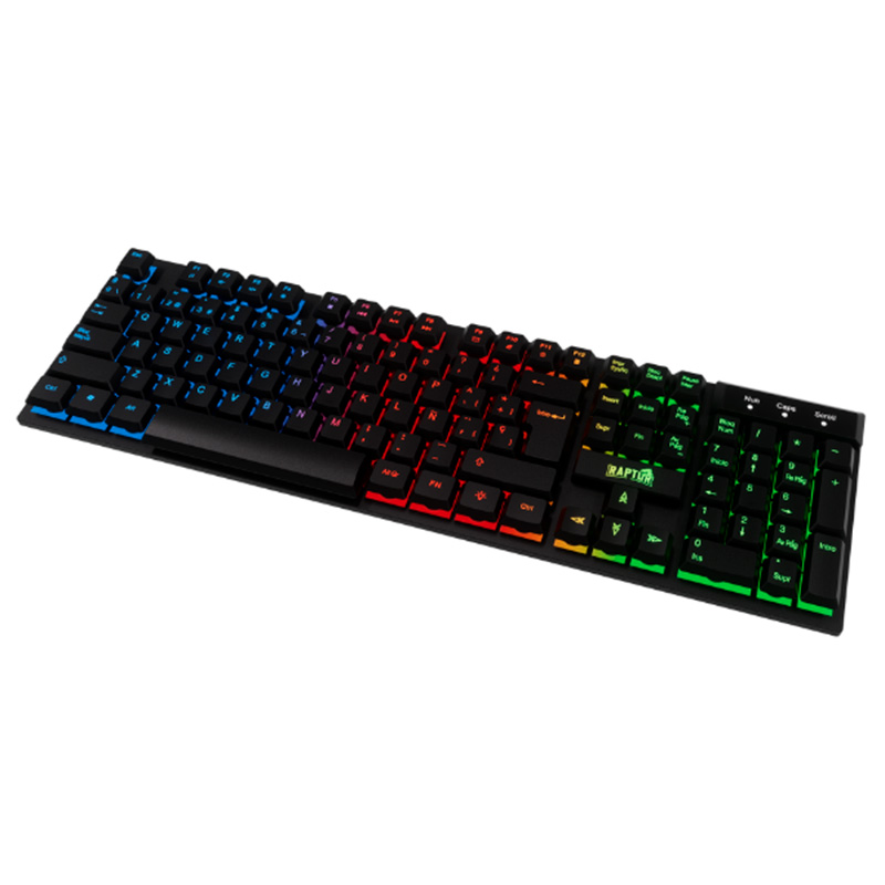 Perifericos Teclado USB Raptor Fireclaw Rainbow Gamer RAP-TEC-MEMB-104-CN