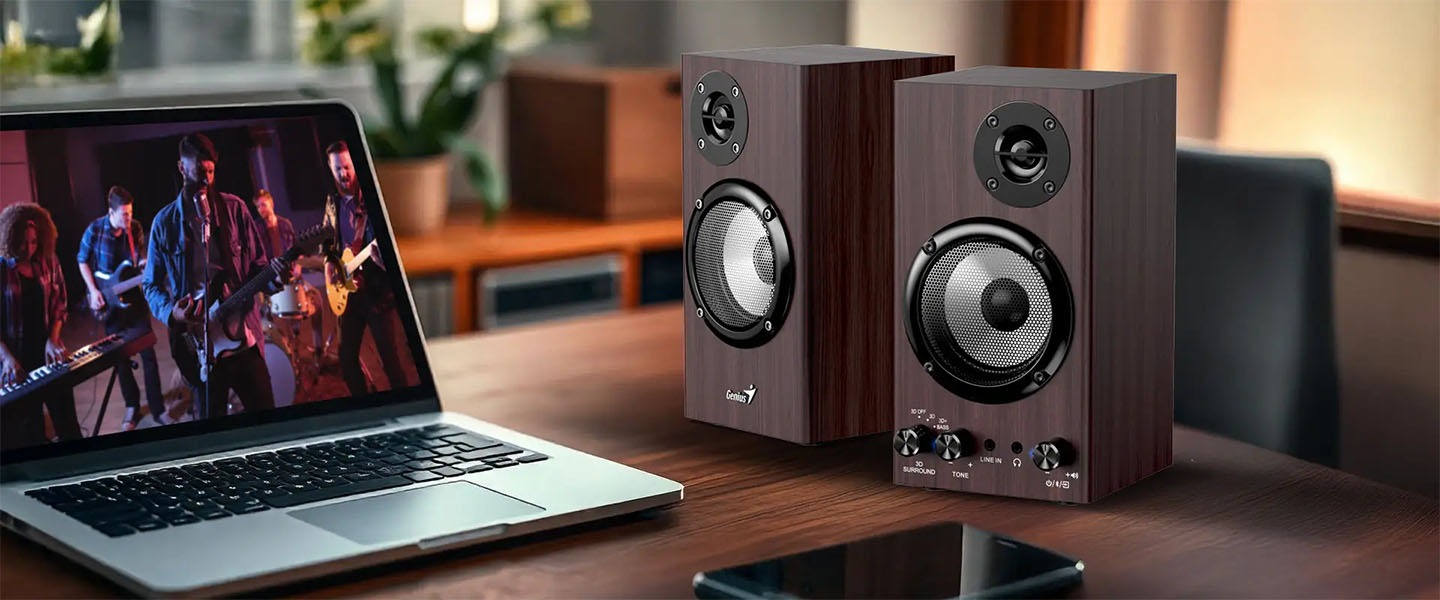 Perifericos Parlante Genius Dark Brown Bluetooth 5.3 SP-HF520BT