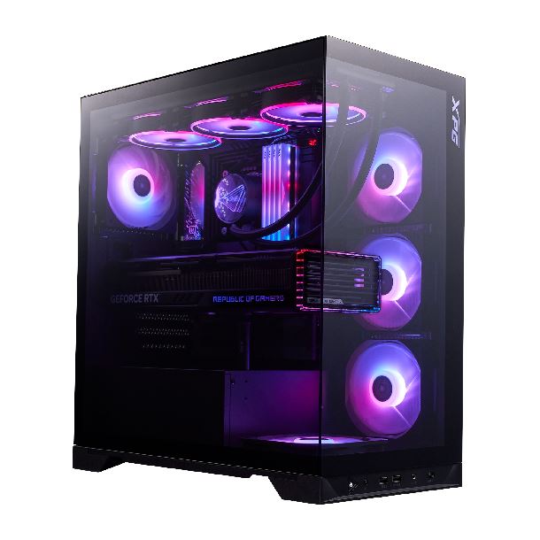 Gabinete Gamer XPG Invader X BTF X5 Fan ARGB Black INVADERXBTFMT-BKCWW