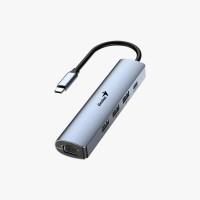 CABLE ADAPTADOR GENIUS HUB TIPO C A USB A - RJ-45 TIPO C UH-545