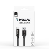 Cable Tipo C A USB 3.2 Kelyx 1mt 3A 60W KL-CBL-USB3.2-TYPEC-60W-1M