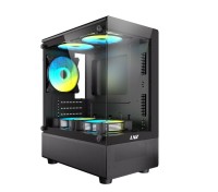 GABINETE GAMER LNZ P11 X5 FAN ARGB BLACK P11-ARGB-BLKM