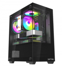 GABINETE GAMER RAPTOR NOVA PRIME TG X3 FAN RGB BLACK