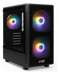 GABINETE GAMER LNZ M10 X3 FAN FRGB BLACK M10-SF-FRGB