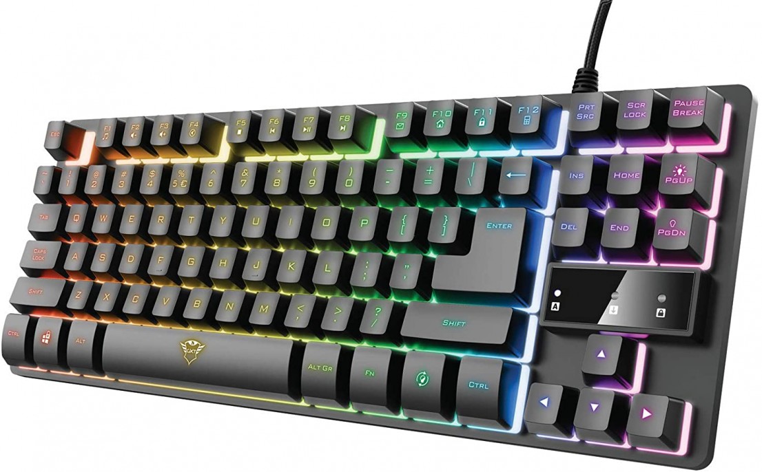 Periféricos Teclado Gamer Trust Gaming Thado RGB TKL ES GXT 833