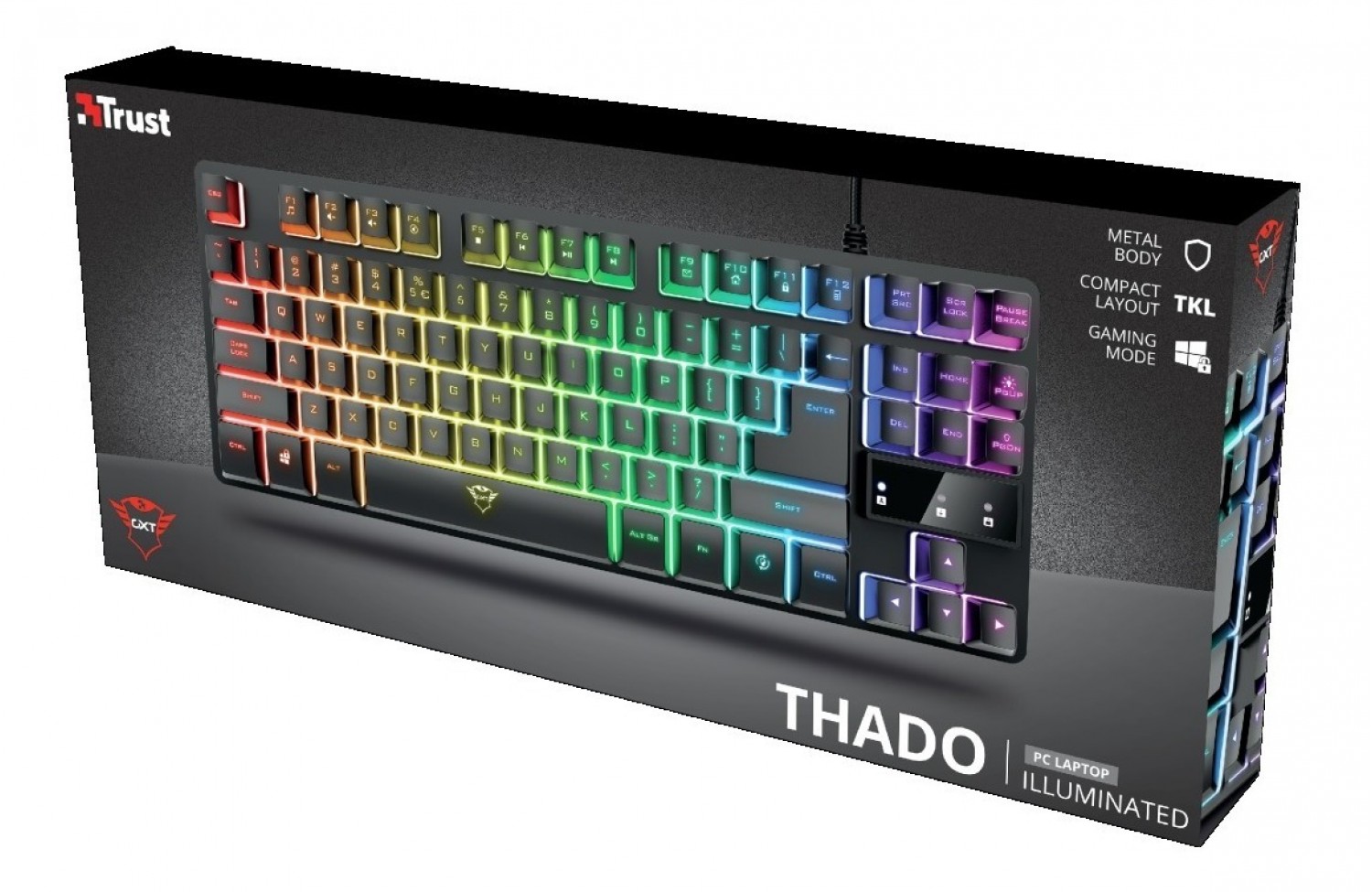 Periféricos Teclado Gamer Trust Gaming Thado RGB TKL ES GXT 833