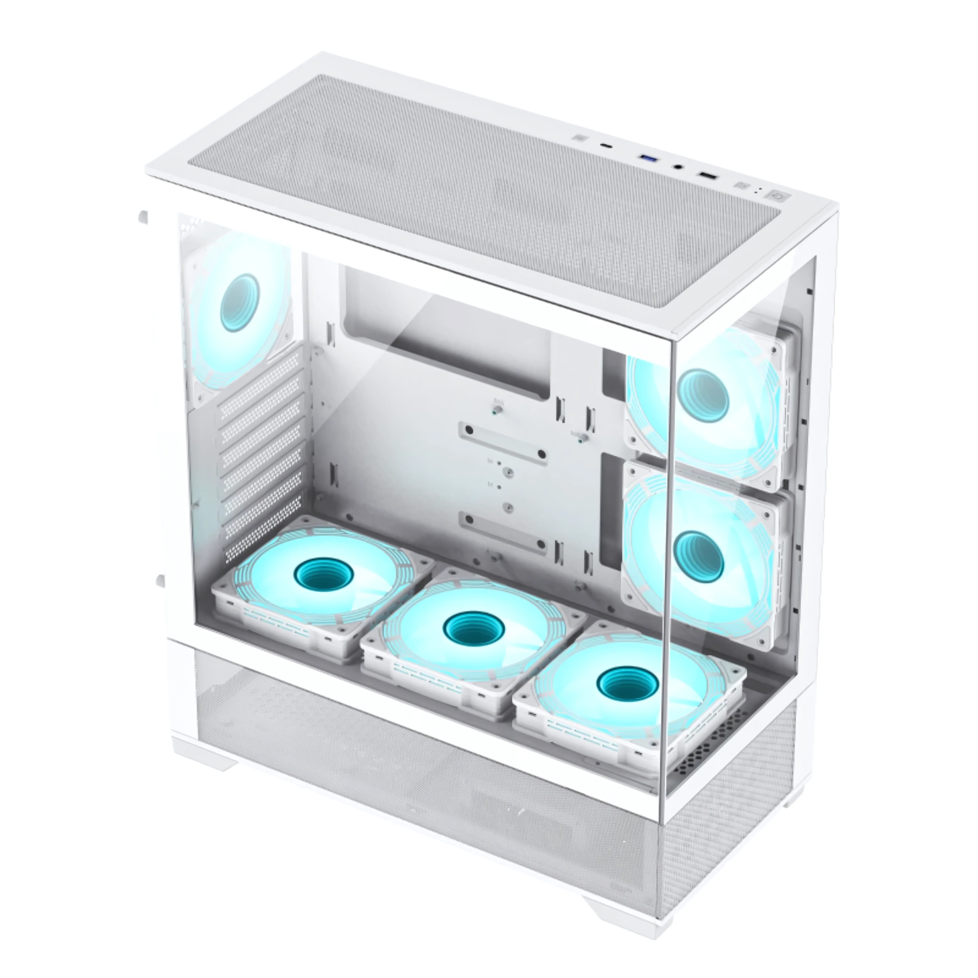 Gabinete Gamer Gamemax White 6 Fans Argb Vista AB