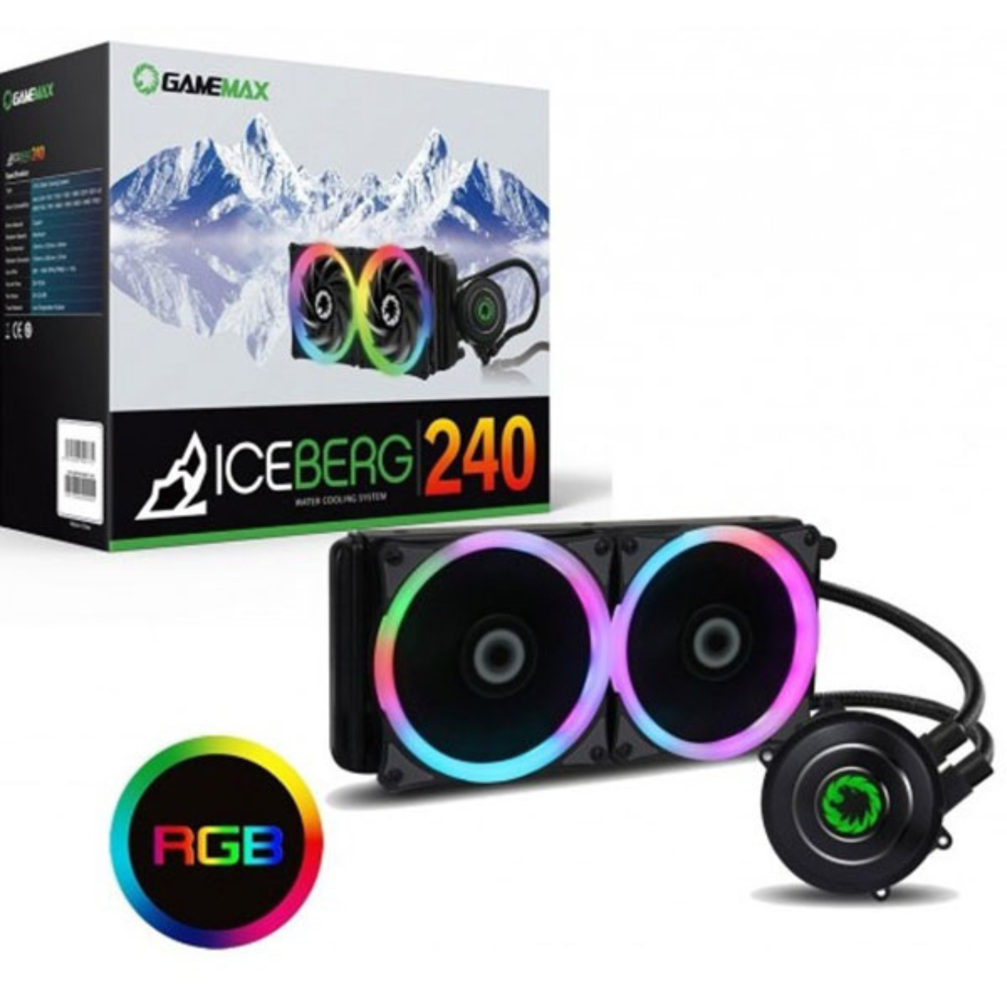 Refrigeracion Water Cooler Gamemax Iceberg Rainbow Black RGB ML240