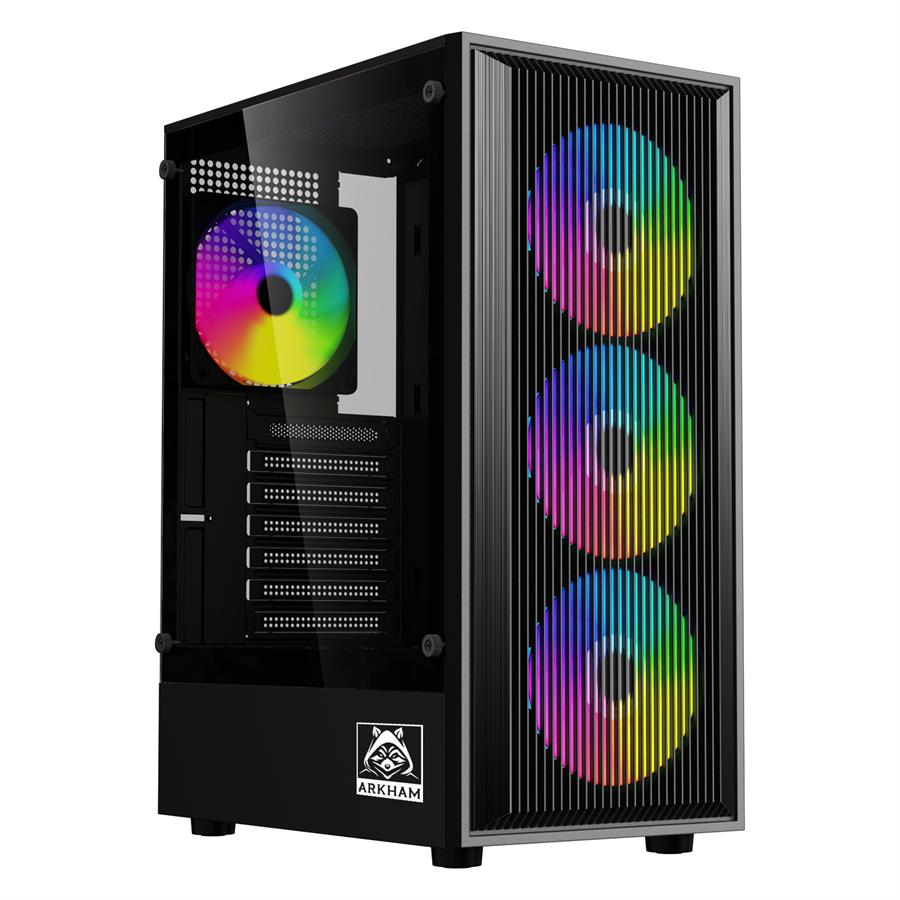 Gabinete Gamer Arkham Vorus Eco X4Fan ARGB Black