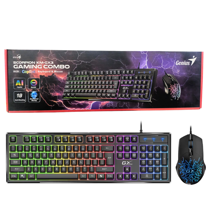 Periféricos Kit Gamer Genius Scorpion RGB Teclado Y Mouse KM-GX3