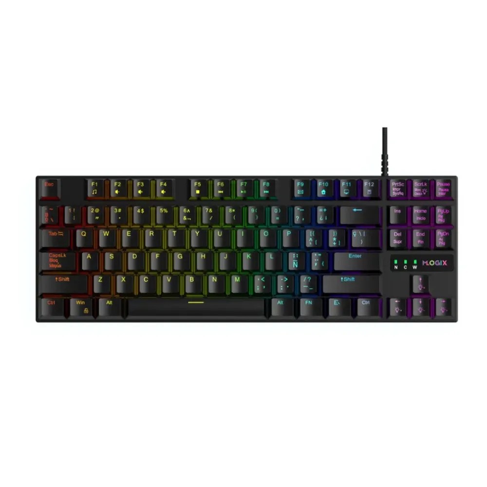 Periféricos Teclado Gamer Mlogix Gosth Buster RGB Black USB TKL MK87